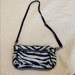 Sparkly black and white bag